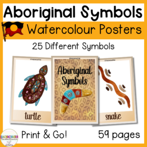 aboriginal symbols watercolour posters