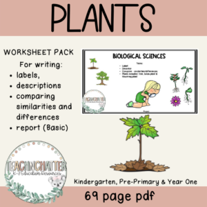writing-about-plants printable pdf science and writing pack
