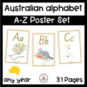 alphabet-australian a poster set of a-z animals
