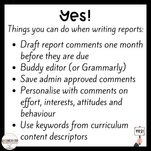 report writing tips for teachers