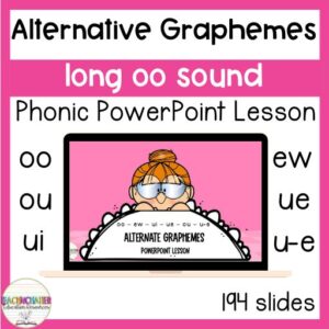 grapheme alternatives for long oo sound