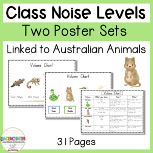 classroom noise level posters